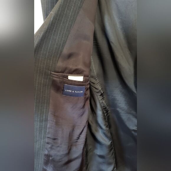 Lauren Ralph Lauren Men's Charcoal Gray and Blue Wool & Cashmere Blend S… - Picture 5 of 13